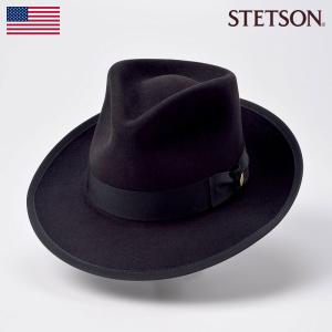 STETSON メンズ ラビット フェルトハット 中折れハット 帽子 父の日 秋冬 ビンテージウィペットミックス ST165 ブラック