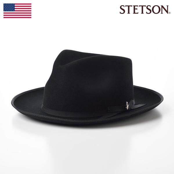 STETSON メンズ ラビットファーフェルトハット 中折れハット 帽子 秋 冬 紳士帽 ストラトラ...