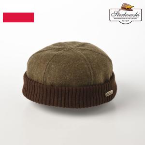 ビーニー ニット帽 秋冬帽子 メンズ レディース ポーランド製 Sterkowski Wool beanie cap（ウールビーニーキャップ）カーキ 父の日ギフト プレゼント｜homeroortega