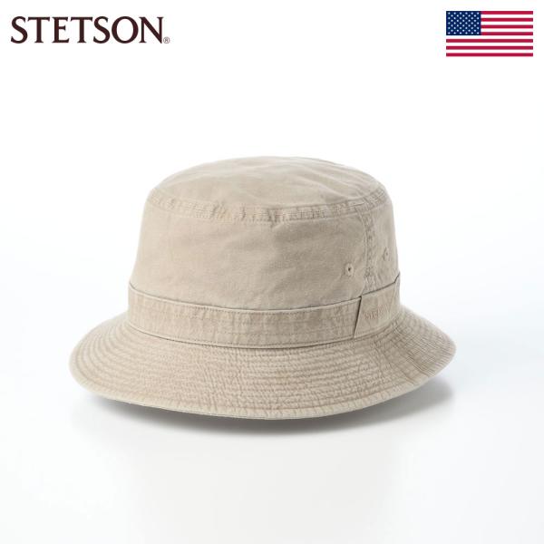 STETSON メンズ サファリハット ソフト帽子 コットンハット 春 夏 秋 コットンオーバーダイ...