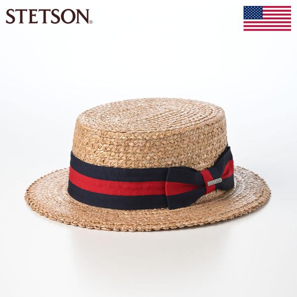 STETSON 帽子 カンカン帽 ステットソン NATURAL STRAW BOTER HAT(ナチ...