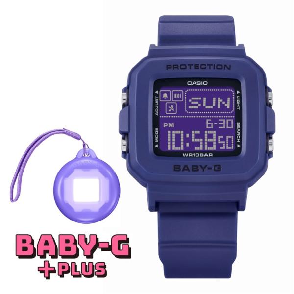 カシオ ベビージープラス 腕時計 BABY-G＋PLUS デジタル 時計ホルダー付き ネイビー レデ...