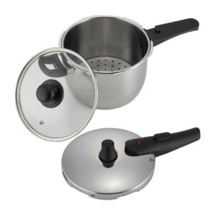 パール金属 HB-5137 普段使いの圧力鍋3L（4合炊）（ガラス蓋・目皿付）（ラッピング不可）