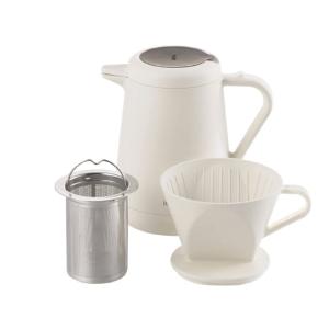 パール金属 ieカフェ 保温ティー＆コーヒーポット620ml ホワイト（HB-1074）  珈琲＆紅茶 用 ポット 卓上ポット 真空2重構造 保温可能