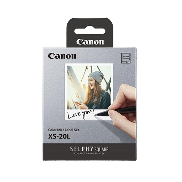 キヤノン(Canon) フォト用紙 セルフィー専用 20枚入り カラーインク／ラベルセット スクエア...
