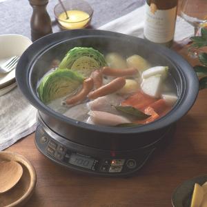 小泉成器 IHグリル鍋 KIH1412H ダークグレー  お手入れ簡単 天面オーバル型 安全機能 付属のプレートも重ねてすっきり コイズミ