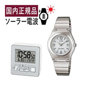 自分でバンド調整可/置き時計セット (国内正規品) CASIO ウェーブセプター ソーラー電波時計 LWQ-10DJ-7A1JF＆DQD-805J-8JF 電波/ステンレス/新品｜homeshop