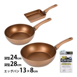 (ふきん付)ビジョン ゴールドコーティング IH対応ディープパン24cm＆28cm＆エッグパン13×18cm (CP-8814＆CP-8815＆CP-8816) VISIONS GOLD（ラッピング不可）｜homeshop