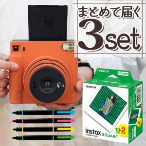 チェキ （フィルム20枚＆ペン） カメラ チェキカメラ 富士フイルム instax SQUARE ス...