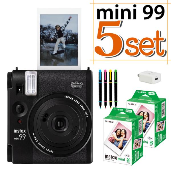 (フィルム40枚・ペン・アダプタセット)富士フイルム チェキ instax mini 99 ブラック...