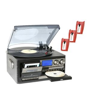 マルチレコードプレーヤー リモコン付き(CD/レコード/カセットテープ 