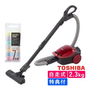 東芝 紙パック 掃除機 自走式 クリーナー VC-PH9(R) グランレッド＆クロス 2点セット(ラッピング不可)｜homeshop