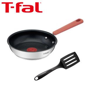 （IHフライパン/フライ返し セット） T-fal G72902 オプティスペース IHステンレス フライパン 20cm＆274389 エピス ターナー セット｜homeshop