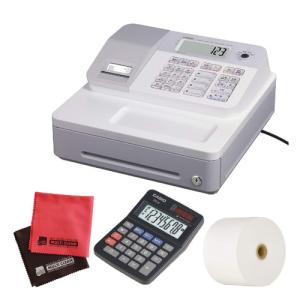 （ロール紙5巻＆ミニ電卓セット）カシオ SE-G1-WE ホワイト 電子レジスター (4部門 サーマルプリンタ LCD表示)（メール便不可）