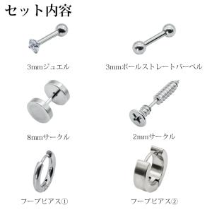 ピアス福袋 メンズ ボディピアス 福袋 6点セ...の詳細画像2