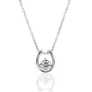 18金 K18 ダイヤモンド オープン ハート ネックレス 0.1ct 記念日