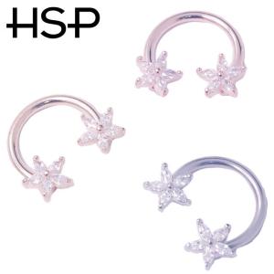 ボディピアス CZフラワーエンド サーキュラーバーベル 14G 軟骨ピアス 耳ピアス サージカル ステンレス 金アレ nnktp