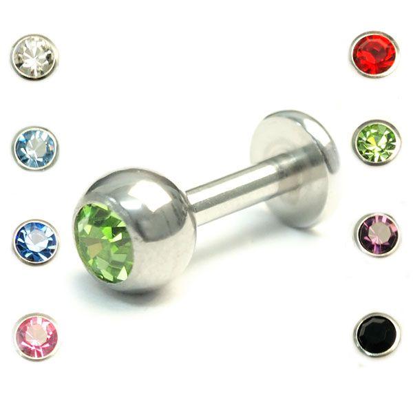 ボディピアス インターナルラブレット 5mmジュエルボール 14G ペリドット nnktp トラガス...