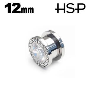 ボディピアス 12mm ラウンドジュエル & CZフレッシュトンネル ボディーピアス｜homeslicepro