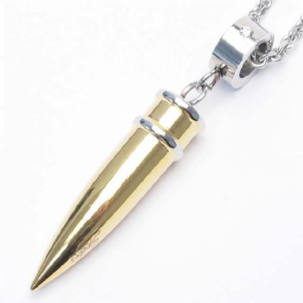 ネックレス サージカルステンレス ゴールド Bullet クロス ペンダント レディース メンズ  ...