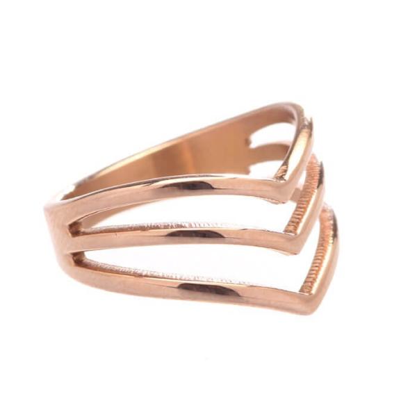 ステンレスリング 指輪 トリプル Vライン ステンレス リング  レディース メンズ