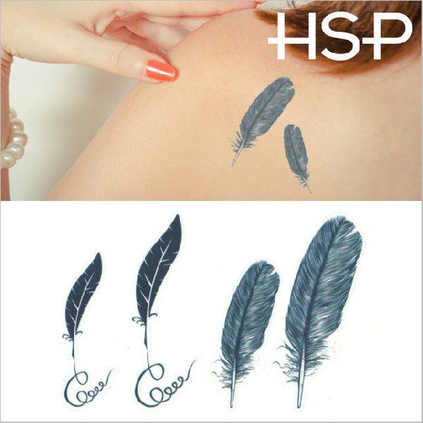 タトゥーシール 2枚セット 羽根ペン 星 文字 蝶 花 龍 バタフライ メンズ ハロウィン