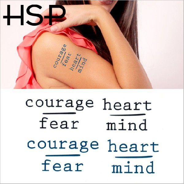 タトゥーシール 2枚セット courage fear heart mind 星 文字 蝶 花 龍 バ...