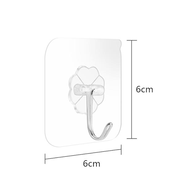 フック 粘着フック はがせる 透明 防水 超強力 壁掛けフック 浴室 キッチン 貼り付け跡なし 耐荷...