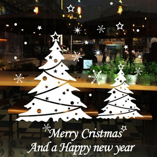 クリスマスウォールステッカー クリスマスツリー 雪の結晶 店舗装飾 窓シール クリスマス装飾 クリス...