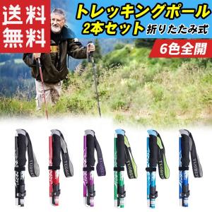 トレッキングポール 5段折りたたみ式 2本セット 6色あり アルミ製 軽量 登山ストック ステッキ 長さ調整可能 コンパクト 携帯便利 収納袋付き｜homesweethome