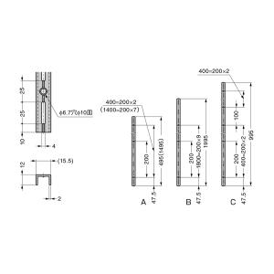 スガツネ工業 棚柱 10000型-00018 ...の詳細画像1