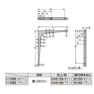 スガツネ工業 ランプ 鋼製棚受BTK型 BTK...の詳細画像1