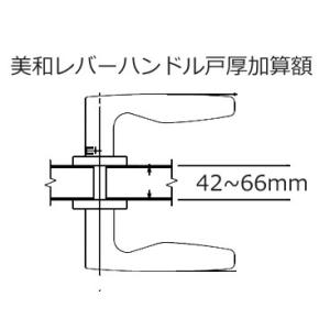 MIWA　美和ロック　レバーハンドル両面セットのみ　戸厚加算額　42~66mm　【受注製作品】