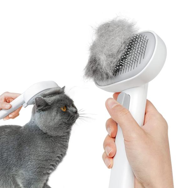 アウムカ (Aumuca) ペット用ブラシワンプッシュ式猫ブラシ 犬用ブラシ 猫 犬 抜