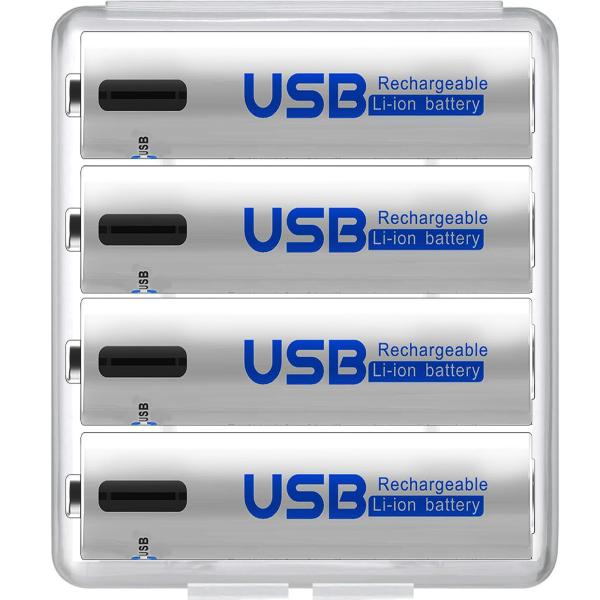 UNNIK 単三電池 充電式 4本セット 約1000回使用可能 1700mAh/2550mWh 1....