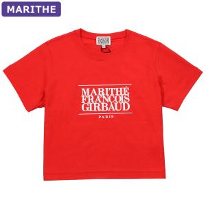 マリテフランソワジルボー MARITHE + FRANCOIS GIRBAUD Tシャツ W CLASSIC LOGO CROP TEE RED 半袖 レディース 韓国 ファッション アパレル クロップド丈｜hommage