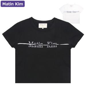 Matin Kim ブラック ショート丈 Tシャツ 韓国ブランド　国内即発送可 Matin Kim ブラック ショート丈 Tシャツ 韓国ブランド 国内即