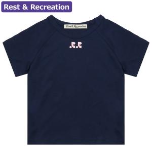 レストアンドレクリエーション Rest＆Recreation Tシャツ RR LOGO CROP TOP NAVY 半袖 レディース 韓国 ファッション アパレル クロップド丈｜hommage