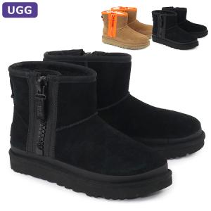 アグ UGG シューズ ブーツ CLASSIC MINI ZIPPER TAPE LOGO クラシック ミニ ジッパー テープ ロゴ スエード 正規品 レディース 新作｜hommage