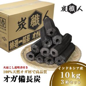 オガ炭 30kg (10kg×3箱) 炭職人 インドネシア産 オガ備長炭