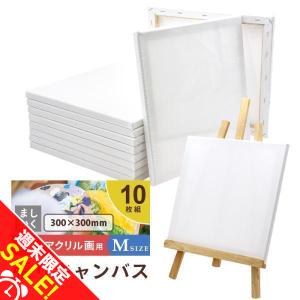 キャンバスボード 10枚セット 30cm×30cm 中目 張りキャンバス Mサイズ 油絵キャンバス 油彩 ファーストアート アクリル画 木製フレーム 軽量 正方形「takumu」｜HOMMALab