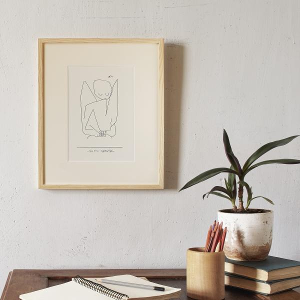 パウル・クレー「忘れっぽい天使 アートポスター（フレーム付き）※四つ切サイズ / Paul Klee...