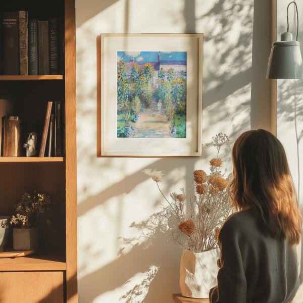 クロード・モネ 「ヴェトゥイユの画家の庭」アートポスター（フレーム付き） / Claude Mone...