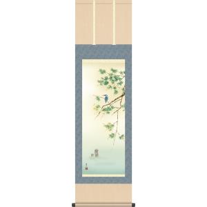 掛け軸 掛軸-四季花/幸田 薫風[尺三 化粧箱 風鎮 和室 床の間 花鳥画