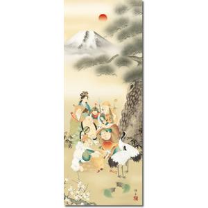 掛軸 掛け軸 七福神万笑之図/鵜飼雄平(尺三)...の詳細画像2