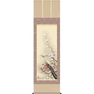 掛軸 掛け軸-消災白虎朱竹之図/加納悠峰 送料無料掛け軸(尺五 桐箱