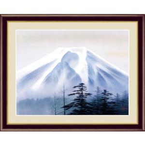 【F6】富士山水画額 黎明富士／伊藤 渓山 和の風情 モダン インテリア 安らぎ 潤い 壁掛け [送料無料]｜honakote