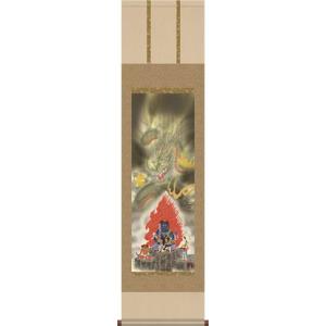 掛け軸 ブルードラゴン 龍 竜 龍神 風水 タペストリー 掛軸 壁掛け