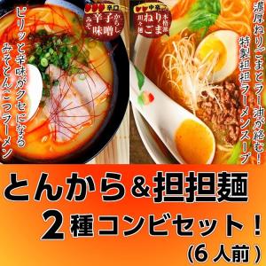 ラーメン　坦々麺　お取り寄せ　濃厚ねりごま　担担ラーメン＆辛子味噌とんこつ　2種6人前　旨辛発汗スープ　カプサイシン　保存食お試しグルメ｜本場九州ラーメン専門店