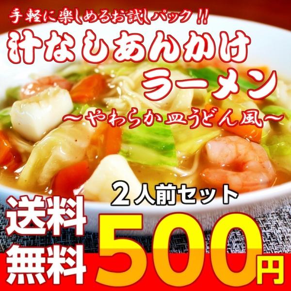 ポイント消化　500円　あんかけ　汁なしラーメン　2人前セット　皿うどん風　たっぷり　餡かけスープ　...